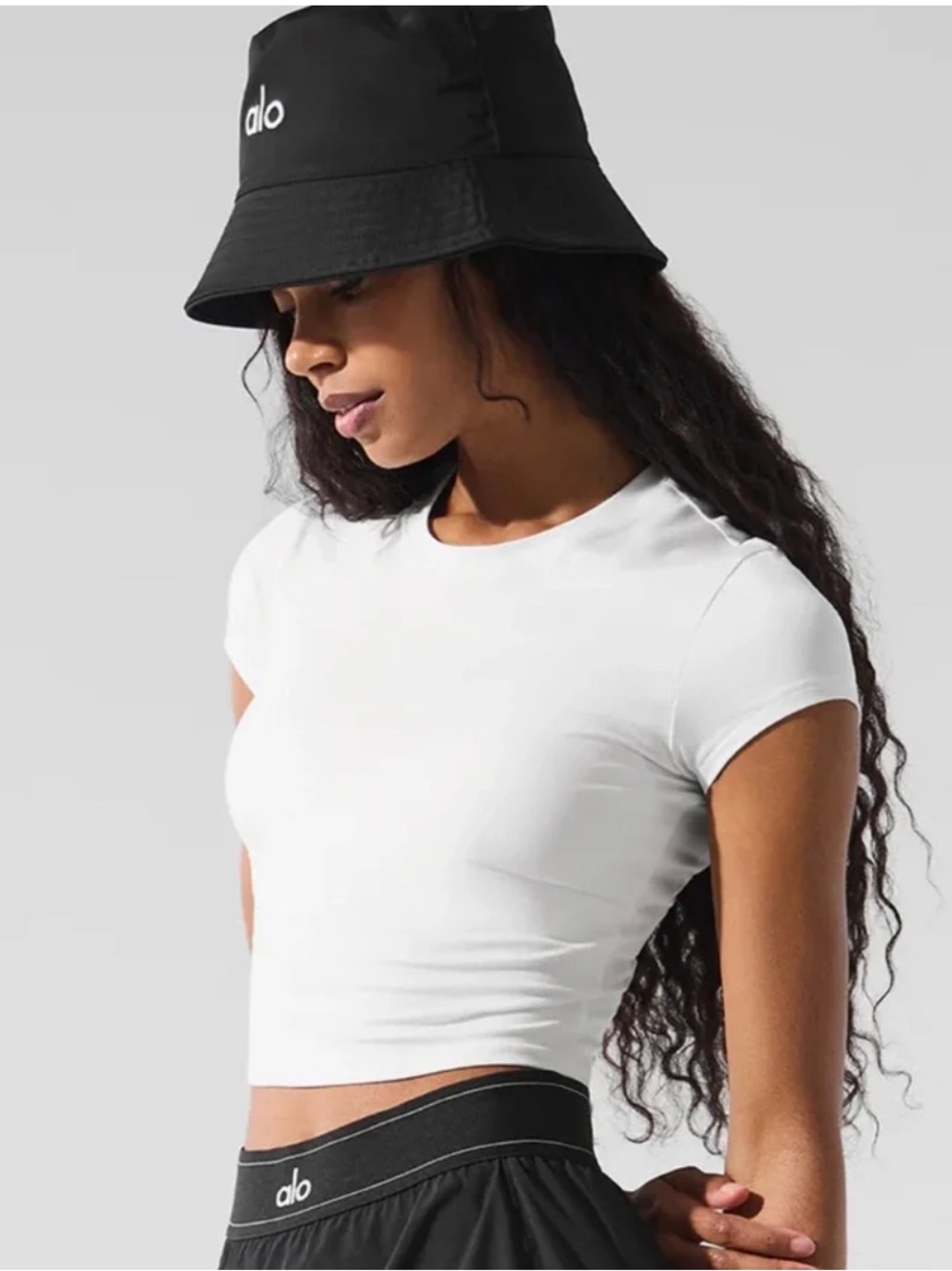 Alo Yoga Alosoft Crop Finesse Short Sleeve White XXS